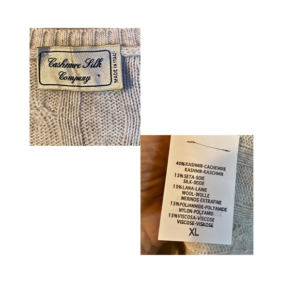 Cashmere/Silk Cable Knit Sweater - Picture 3 of 6